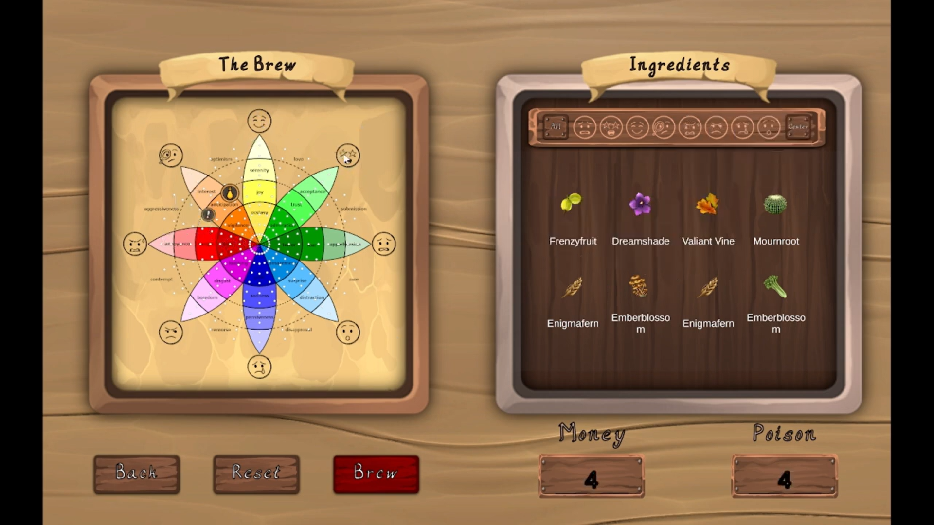 screenshot of the puzzle portion of Witch Trials